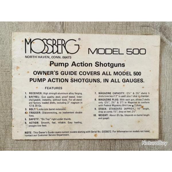 Notice Mossberg 500 Occasion