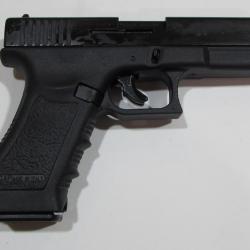 Pistolet semi auto bruni Gap cal 9mm a blanc, avec embout lance fusée NEUF