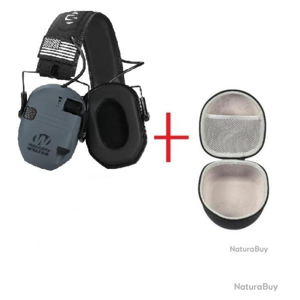 Casque de protection auditive lectronique Walker's Razor coloris grey avec housse
