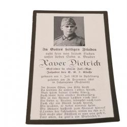 Avis de décès d'un Gefreiter Inf-Rgt  de la  Heer décédé sur le front russe en 1941