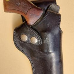 Holster GK Pro en cuir modèle 164 double rétention pour revolver carcasse K/L 4 pouces