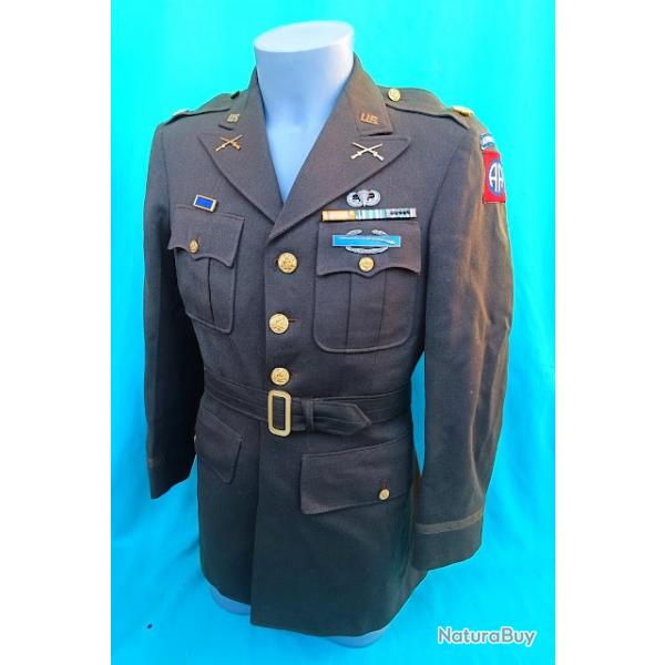 Veste de major 82 me airborne date 1943 parachutiste US seconde guerre mondiale