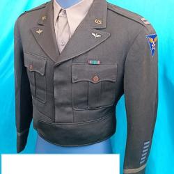 Blouson Ike + chemise officier USAAF Twelfth air force pilote US seconde guerre mondiale
