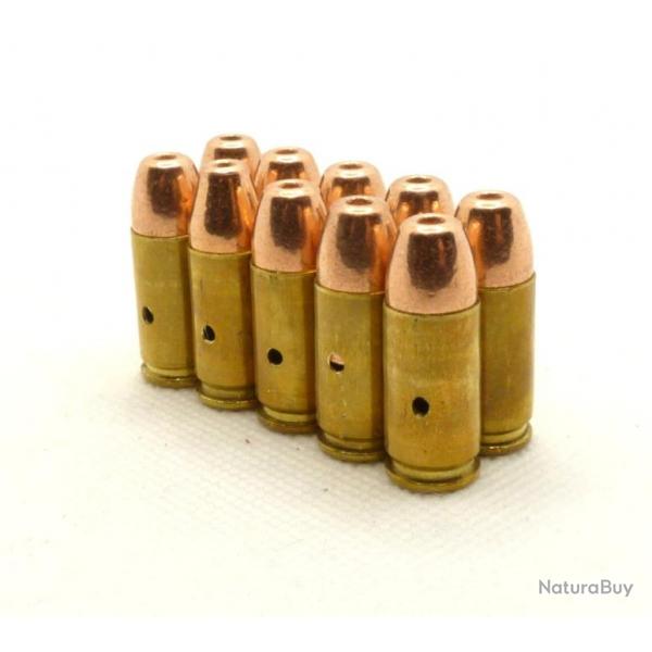 Lot 10 Balles neutraliss de 9mm parabellum Luger 9x19mm Hollow-point pour dcoration INERTE NEUTRA