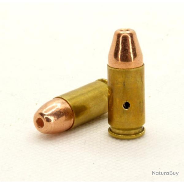 Balle neutralis de 9mm parabellum Luger 9x19mm Hollow-point pour dcoration INERTE NEUTRA