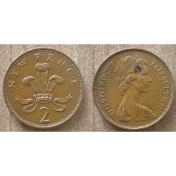 Royaume Uni 2 New Pence 1977 Reine Angleterre Elizabeth 2