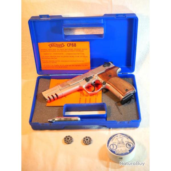 EXCELLENT - pistolet  air comprim cartouche gaz WALTHER CP88 cal 177 4,5 PLE24WAL002