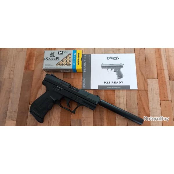 9mm pak WALTHER P22 READY +un deuxime chargeur+embout self gomme+ sluggs+billes+cartouches...