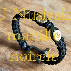 Bracelet paracorde avec douille de 9mm avec manille noirci