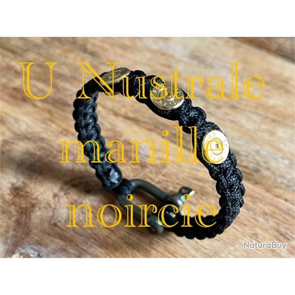 Bracelet paracorde avec douille de 9mm avec manille noirci