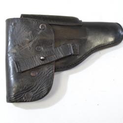 Etui holster de pistolet Allemand P1 ( P38 police après Guerre) cuir noir. Usure visible