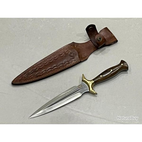 Dague  garde 30cm forge LLF srie CHASSE noyer enchre