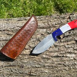 Couteau Bushcraft LLF 24,5cm damas édition patriote24