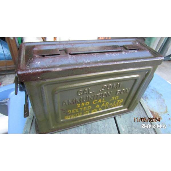 caisse mitrailleuse Browning 30 mit 30 US army ww2 seconde guerre lot renseig Indochine Algrie Indo