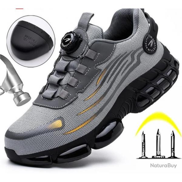 Chaussures Scurit Bouton Rotatif pour Hommes Bottes de Protection anti crasement Sport Travail