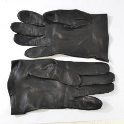 Gants de cuir noir Armée Française, style Allemand WW2. Reconstitution. Taille 8