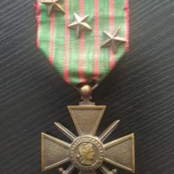 Croix de guerre 1916 trois trois étoiles de bronze