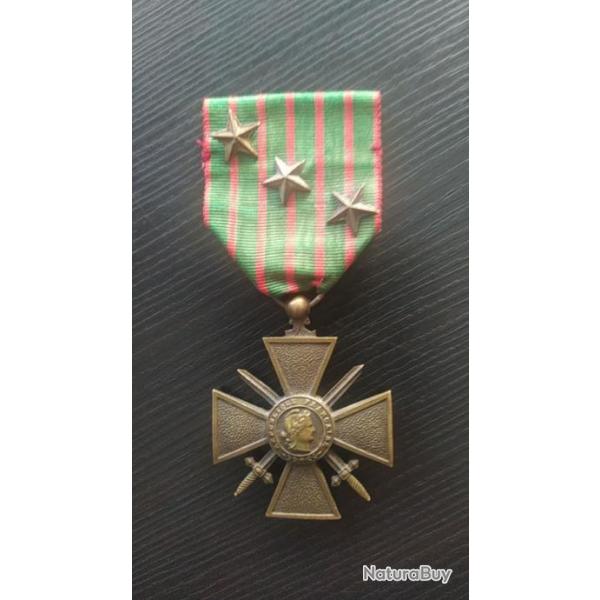 Croix de guerre 1916 trois trois toiles de bronze