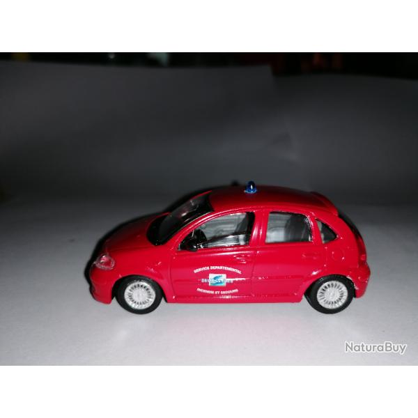 VEHICULE POMPIER CITROEN C3 1/43 SOLIDO