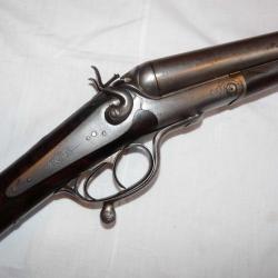 Fusil artisanal à chiens calibre 16 à clef sous pontet. Canons de 90 cm de Saint Étienne