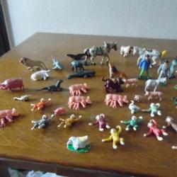 LOT DE 78 JOUET P°LASTIQUE ANIMAUX . FERMIER PLUSIEUR MARQUE