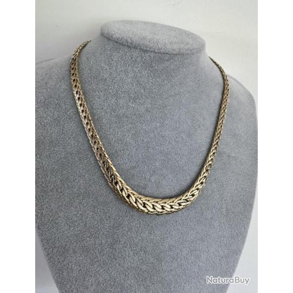 Magnifique collier tress en or massif 18 carats - collier en chute - 45 cm