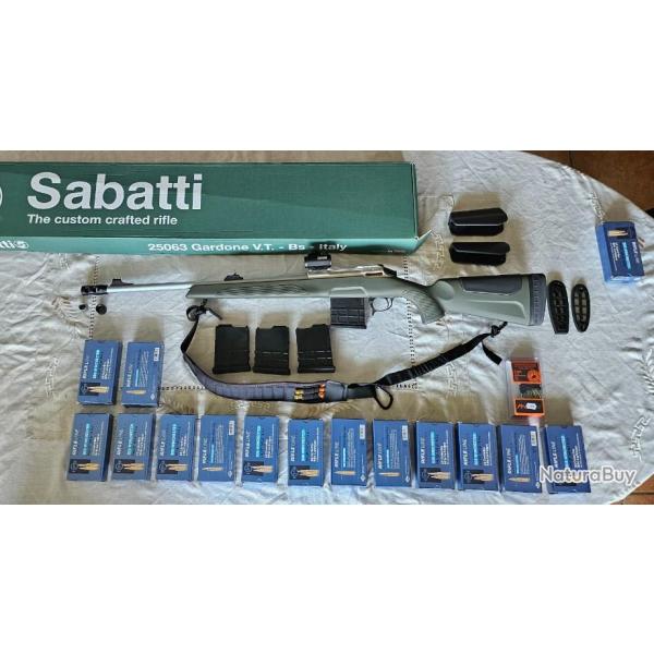 Sabatti Rover Alaskan 308win +accessoires+ munitions.