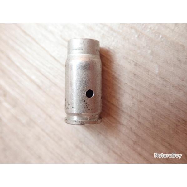 Cartouche bouteille en alu, calibre 7,5 mm suisse, neutralise. Pour parabellum suisse. WW2