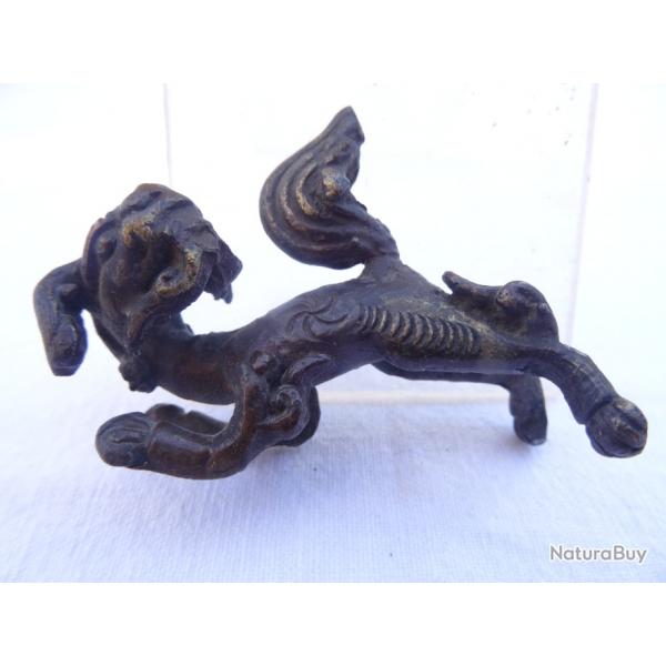 J113) chien de fo en bronze , katana , sabre ,  japonais , do