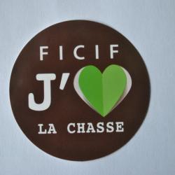 autocollant chasse j'aime ficif