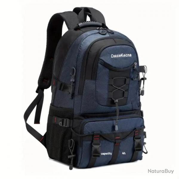 Sac  Dos Randonne Etanche 40L avec port USB pour Camping l'Escalade les Aventures Plein Air Bleu