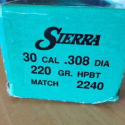 X54 Ogives Sierra matchking .308 220gr
