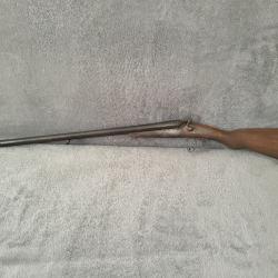 Vieux fusil de chasse Cal. 12/65 à chiens
