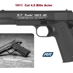 Pistolet  à Billes acier COLT M1911   « ASG »   / Cal 4.5  BB
