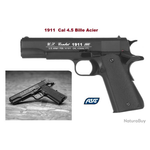 Pistolet   Billes acier COLT M1911    ASG    / Cal 4.5  BB