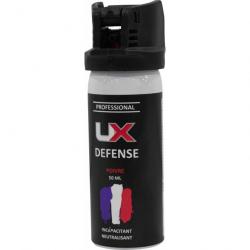 Bombe de défense Ux capot clapet - 50 ml Gaz cs - Gel poivre