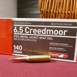 20 Cartouches 6.5 Creedmoor FMJ Boat Tail 140 Grs AGUILA