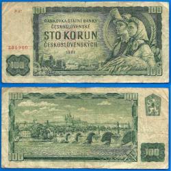 Tchecoslovaquie 100 Couronnes 1961 Billet Korun Tchequie Couronne