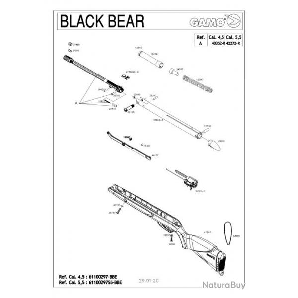 ( 29260 - Gamo Capuchon Embout Carabine)Pices dtaches Gamo Black Bear 4.5 mm