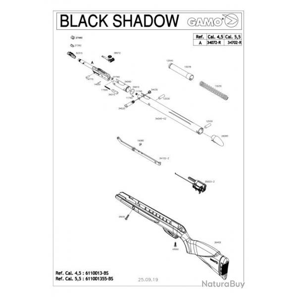 ( 32310 - Gamo Support Guidon Shadow Dx Hunter Dx)Pices dtaches Gamo Black Shadow