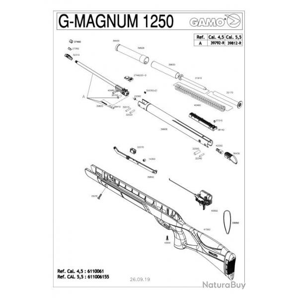 ( 40460 - Ressort de compression )Pices dtaches Gamo G-Magnum 4.5 mm