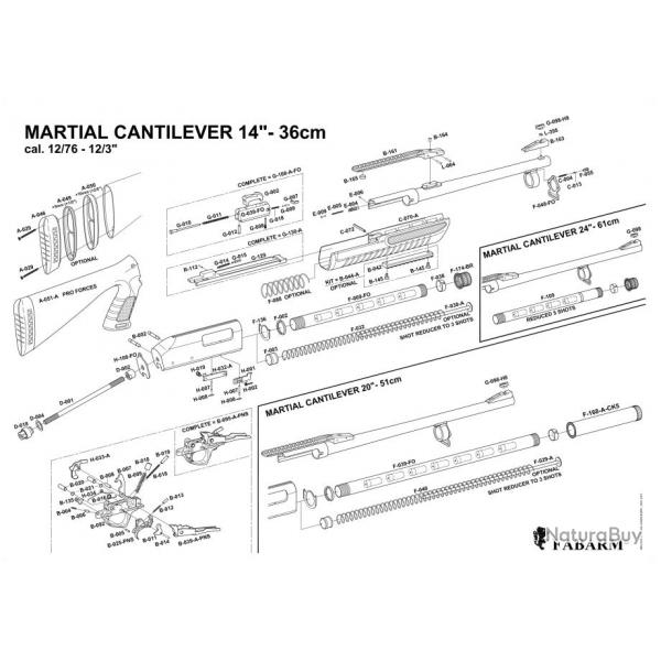 ( Pices dtaches fusil  pompe Fabarm Cantilever)Pices dtaches fusil  pompe Fabarm Cantilever