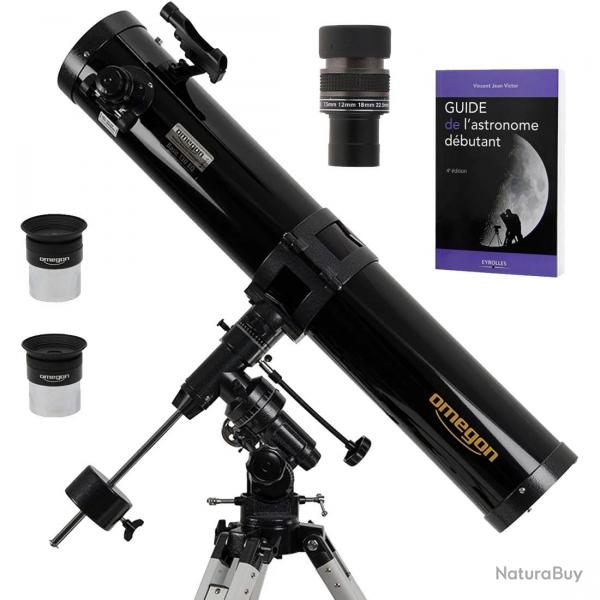 Pack Complet Télescope Omegon 130/920 EQ3 + Zoom + Guide Débutant + Oculaires + Visée