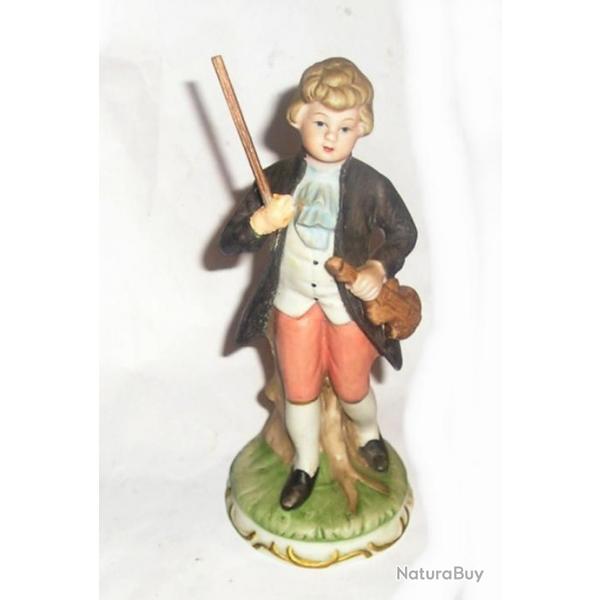 STATUETTE EN BISCUIT JEUNE MUSICIEN DU XVIIIme