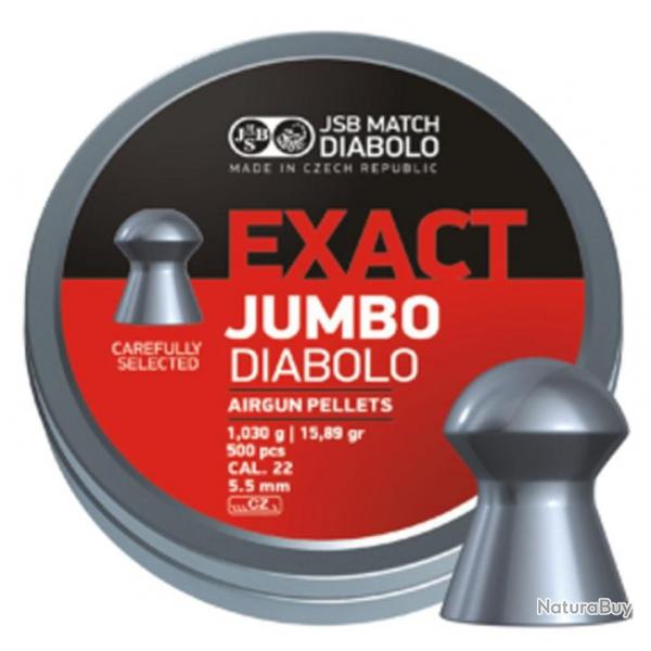 Bote de 500 plombs JSB Diabolo Jumbo Exact - Cal. 5.52