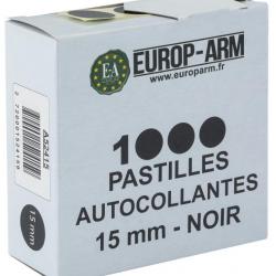 Pastilles Autocollantes Europ-Arm Noires - Diam. 15 ou 19mm - 15 mm