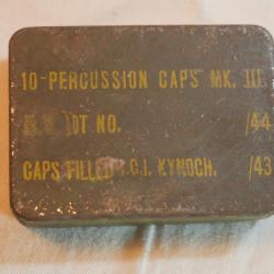 W /| D - British Military Small 10-Percussion Caps Mk.III Metal Container Tin  COU24US008