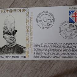 Enveloppe Premier Jour 50ème anniversaire du Maquis des Glières Maurice ANJOT (2/2)