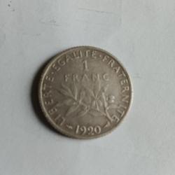 Pièce 1 francs semeuse 1920