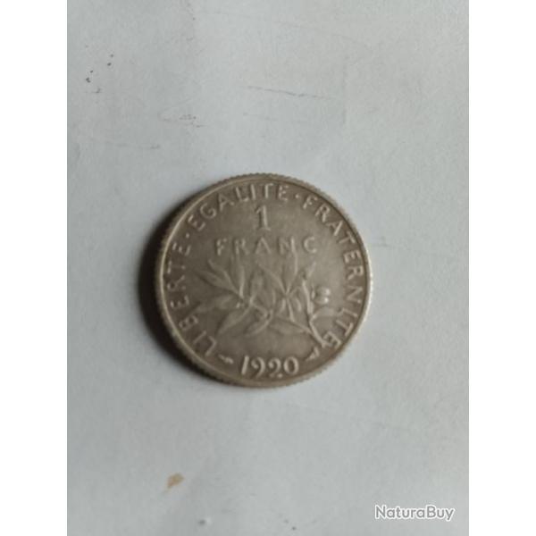 Pice 1 francs semeuse 1920